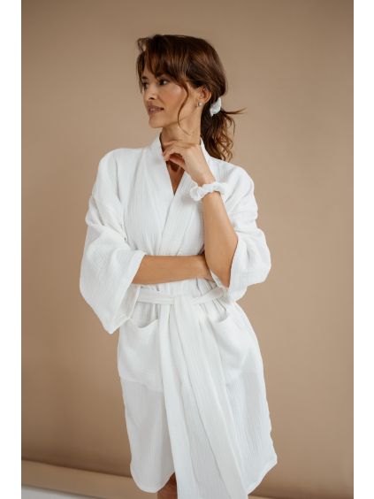 Mušelínové kimono bílá